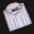 White Rust & Grey Vertical Stripe